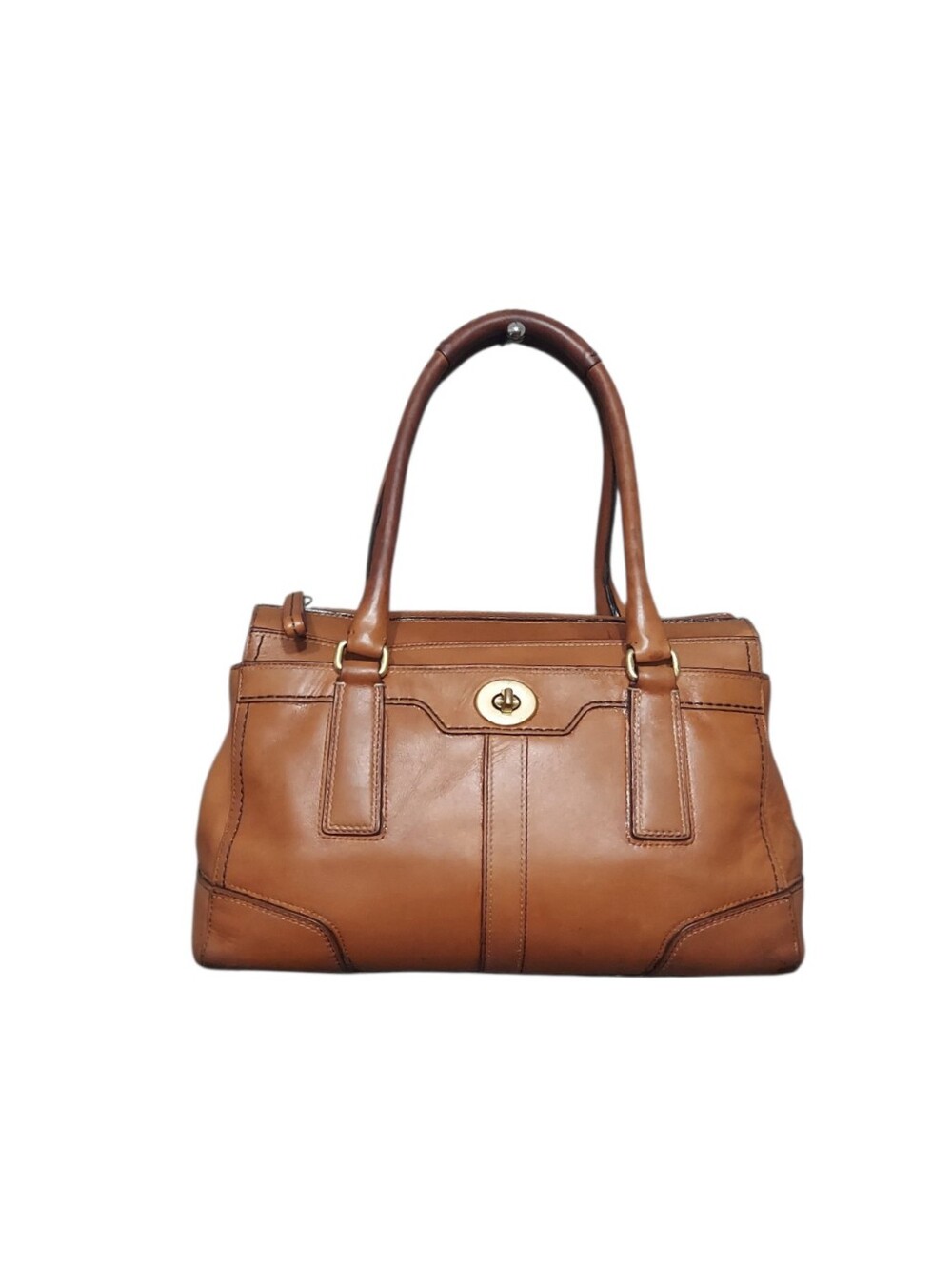 Coach Vintage Y2K Leather Zip Shoulder Bag W/ Brass Turnlock HW No. 11047